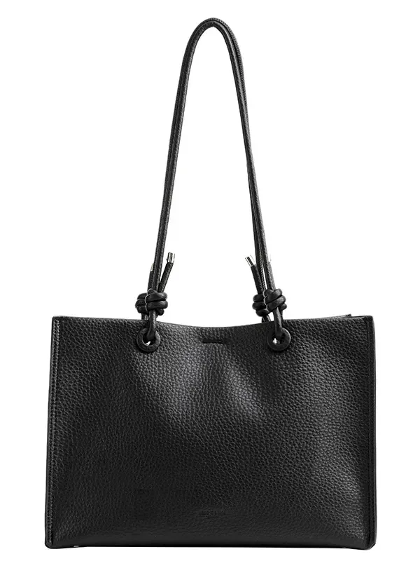 27 Faux Leather Pebbled Tote Bag