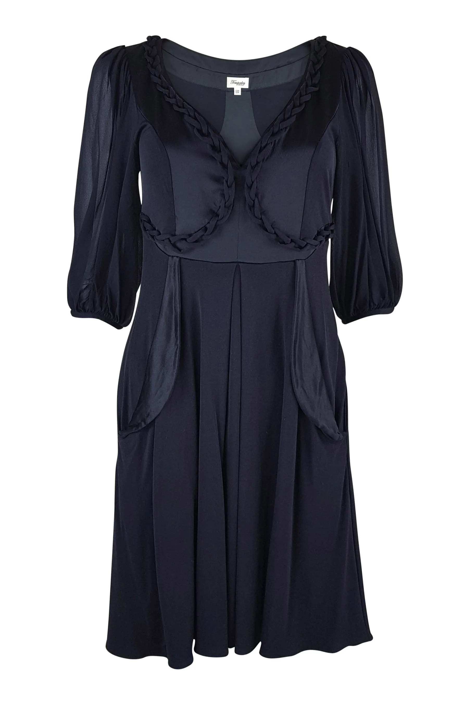 ALICE TEMPERLEY Black Silk Grecian Style Dress (UK 8)