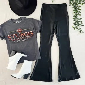 Backstage Bell Bottoms - Vegan Leather