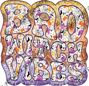 Bad Witch Vibes faux sequin DTF Transfer