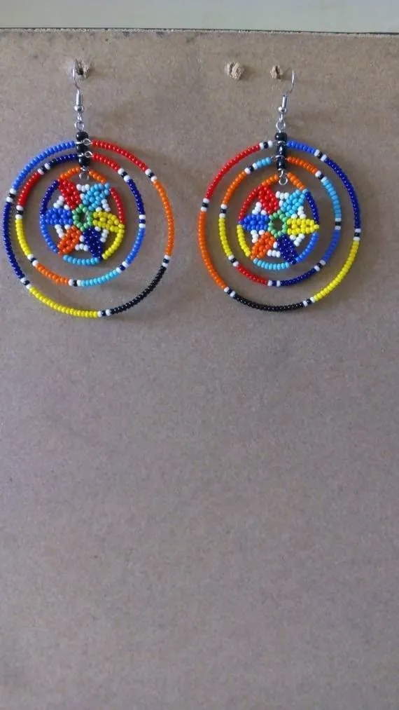 Beautiful Colorful Maasai Beaded Earrings