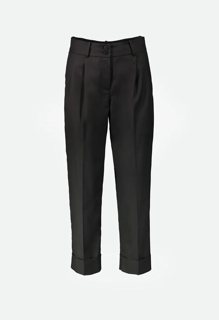 Black Straight Cut Trouser