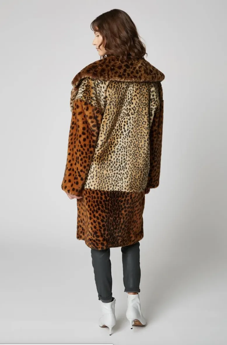 Blank Party Animal Faux Fur Leopard Jacket Coat