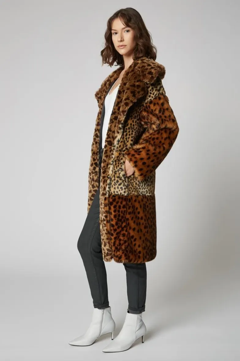 Blank Party Animal Faux Fur Leopard Jacket Coat