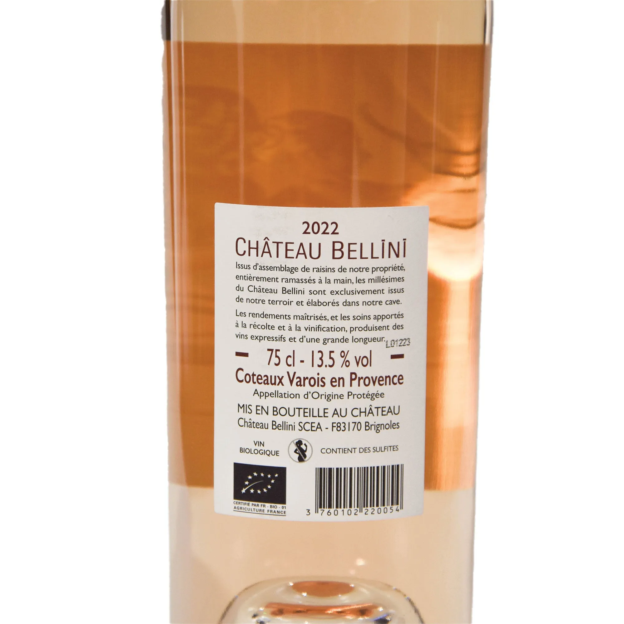 Château Bellini Rosé Coteaux Varois en Provence, Organic 2023