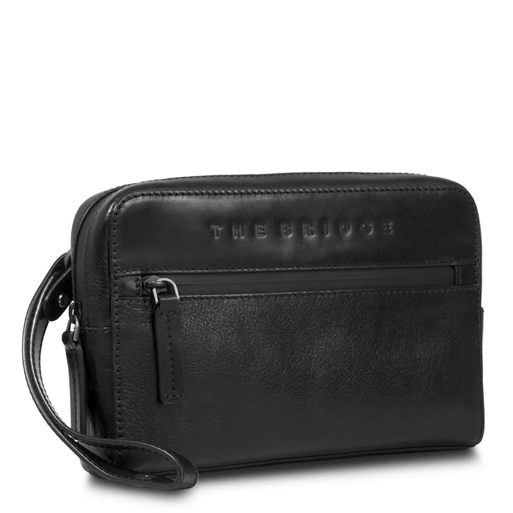 Clutch Uomo con Polsiera THE BRIDGE linea Damiano in Pelle Nera