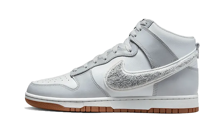 Dunk High Retro Chenille Swoosh White Grey