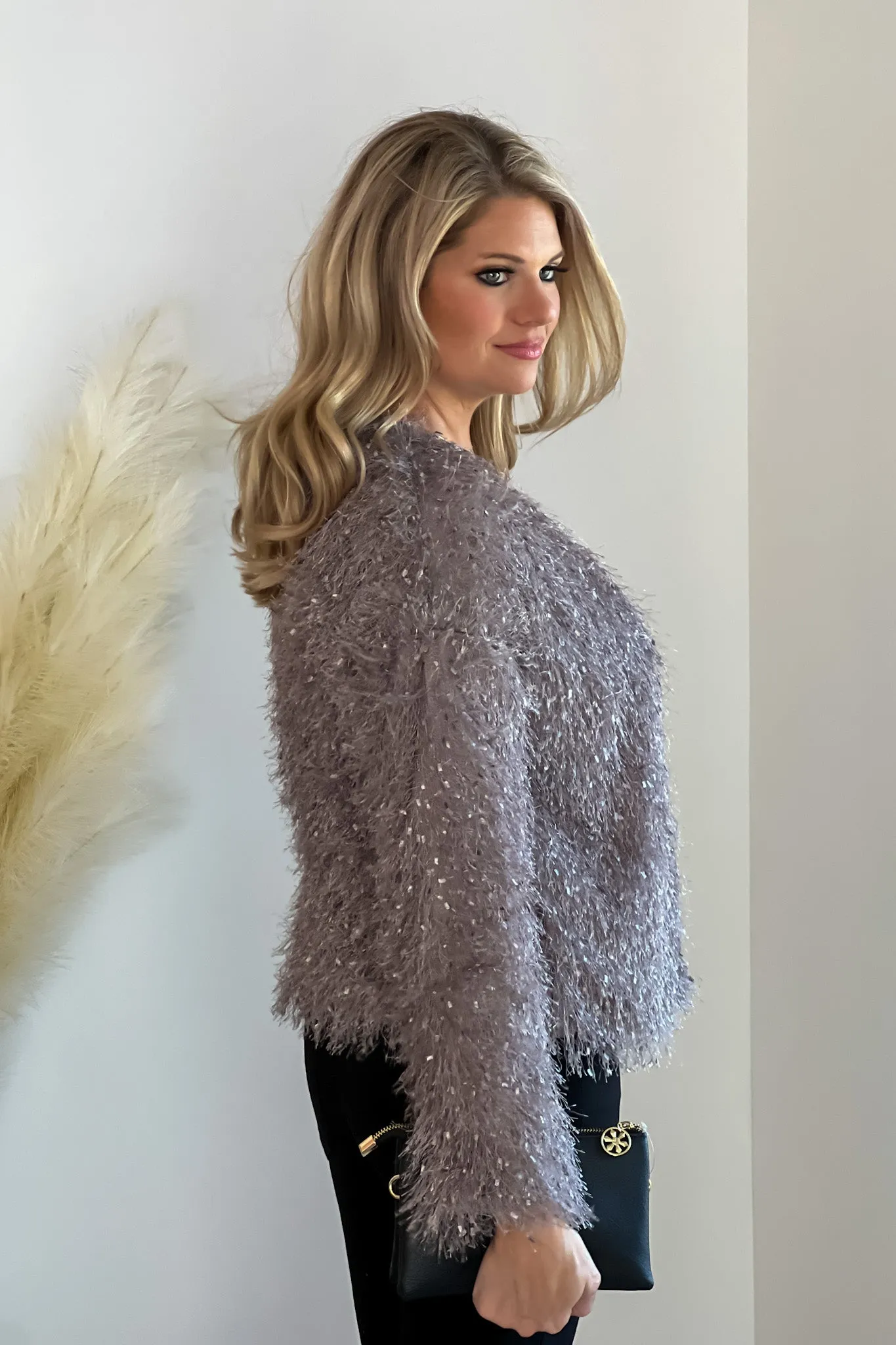 Electric Nights Faux Fur Jacket : Silver