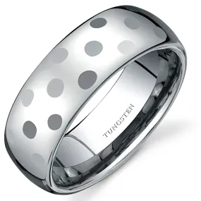 Faceted 8mm Dome Style Mens Tungsten Band Size 11