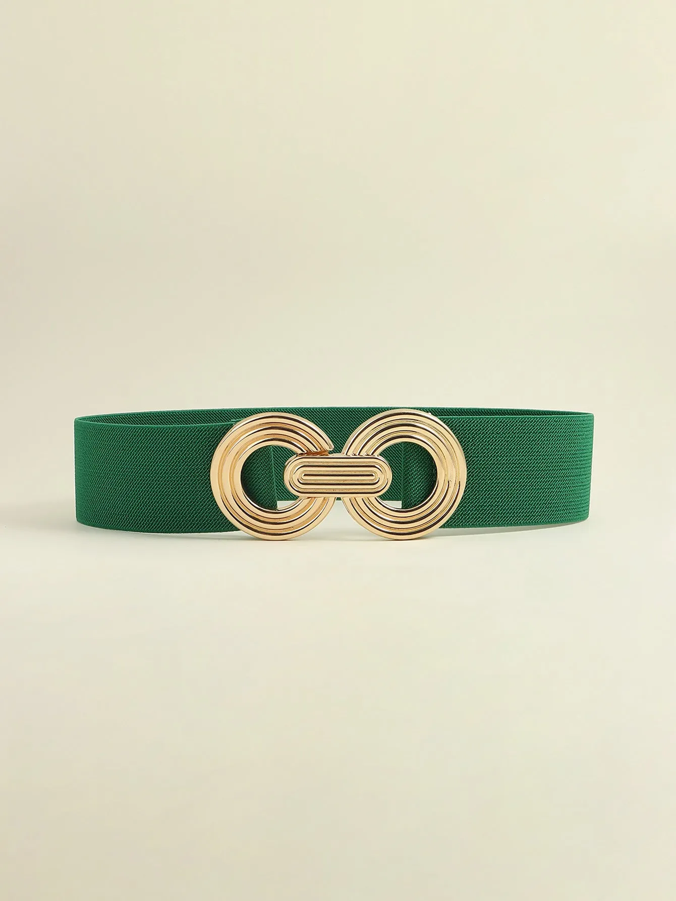 Geometric Buckle Elastic Wide Belt