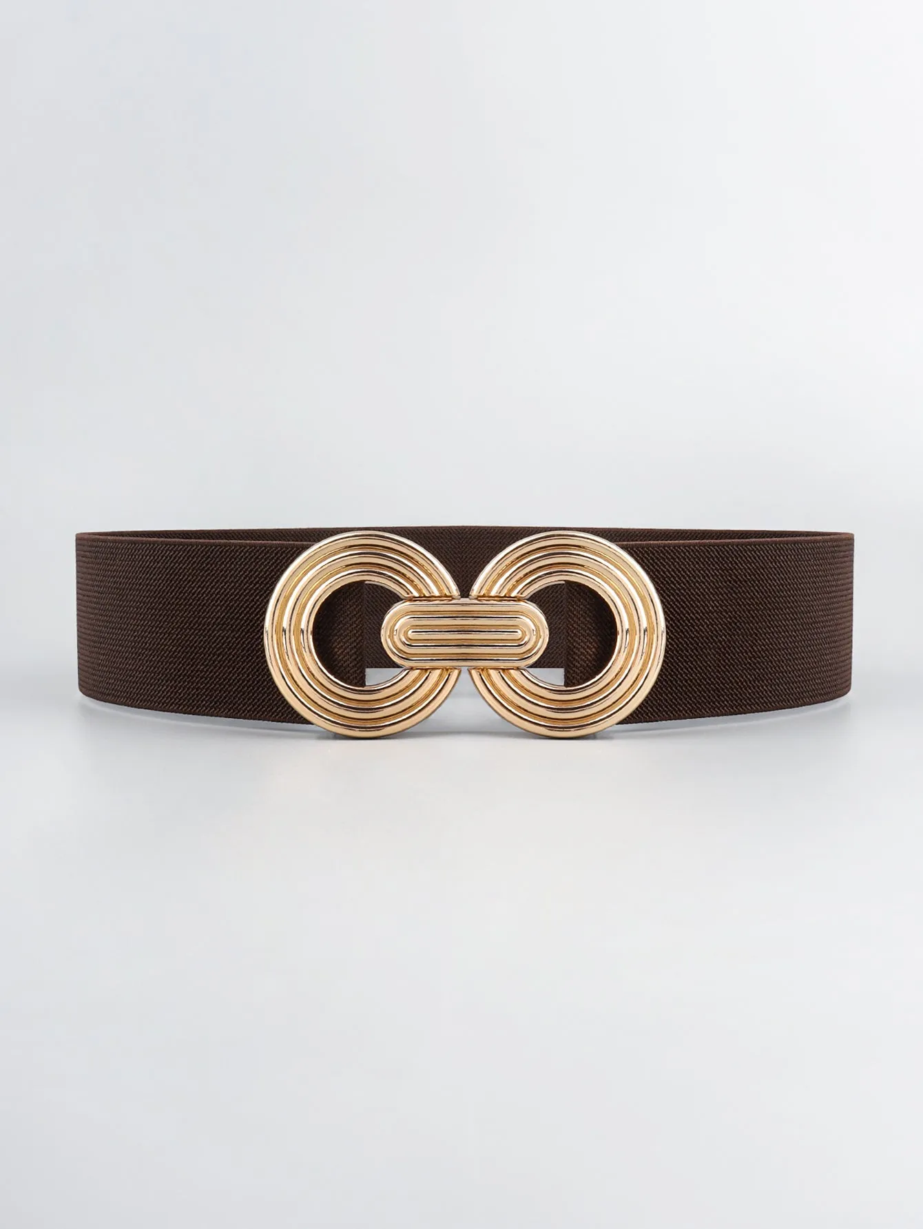 Geometric Buckle Elastic Wide Belt