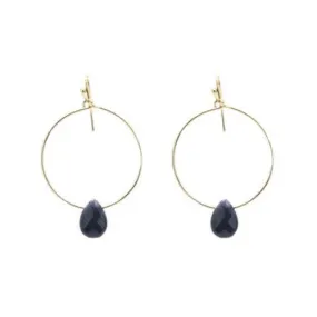 Gold wire earrings with Sodalite stones