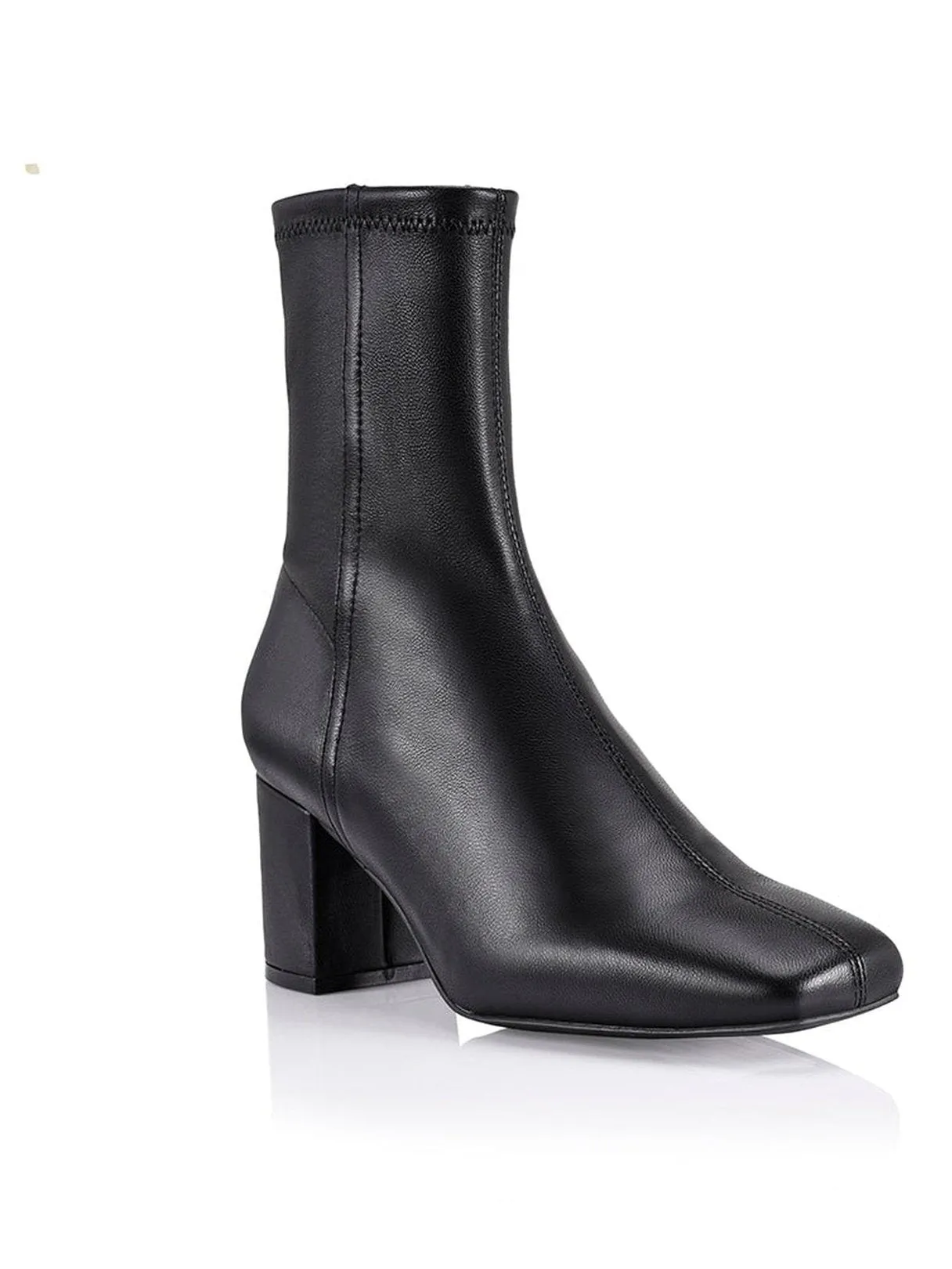 Juan II Sock Boots - Black Stretch Leather