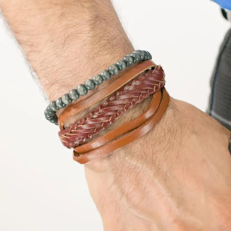 Just Passing Through Brown Urban Man Bracelet