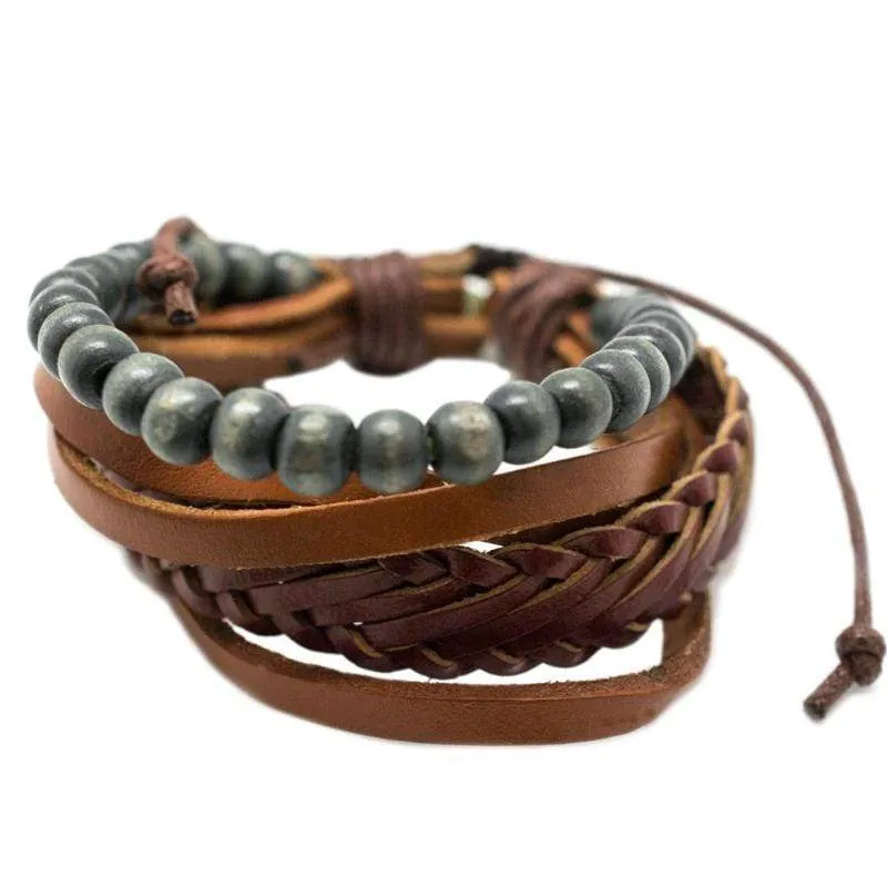 Just Passing Through Brown Urban Man Bracelet