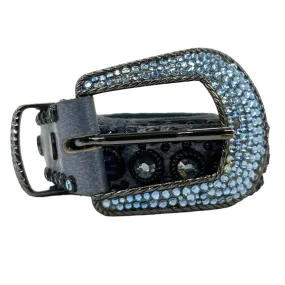 KIPPYS Swarovski Crystal Embellished Western Style Cowgirl Belt - Slate Blue