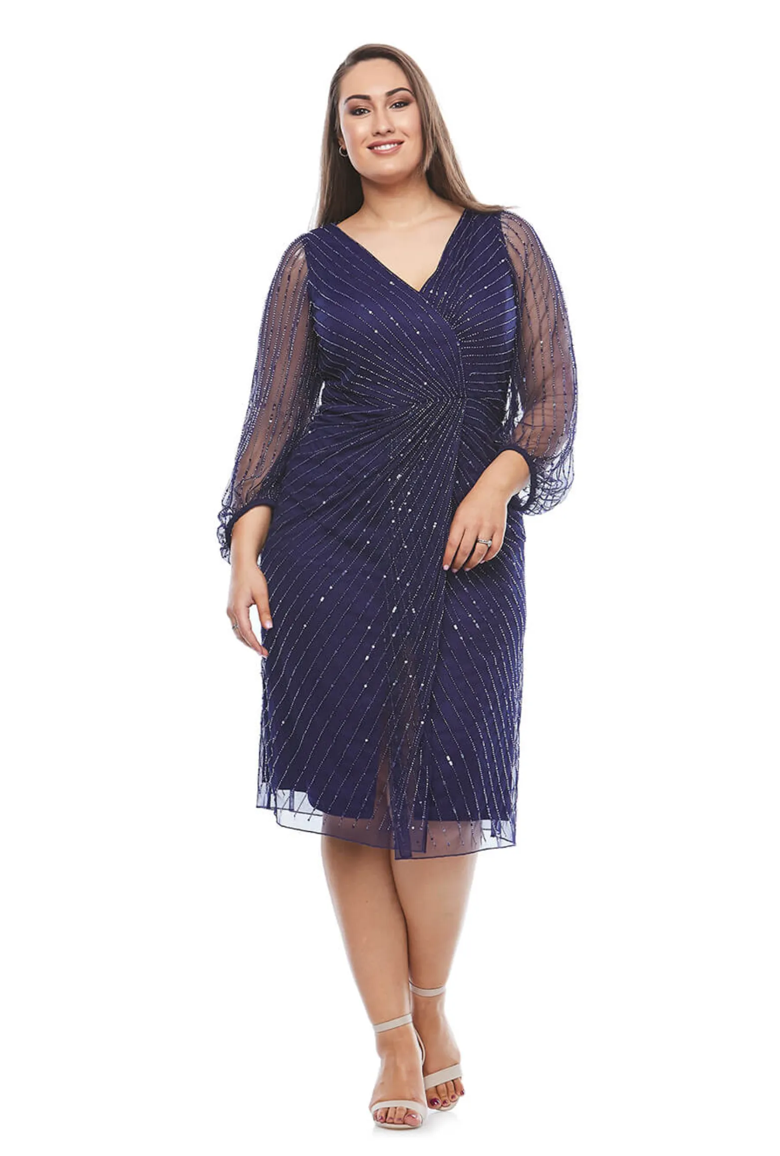 Layla Jones / Jesse Harper JH0335 - Beaded Cross Over Dress