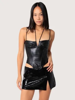 Leather Bustier Top