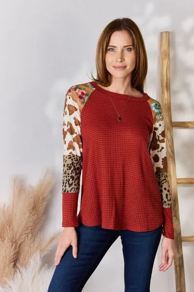 Leopard Waffle-Knit Shirt  (S - 3X)