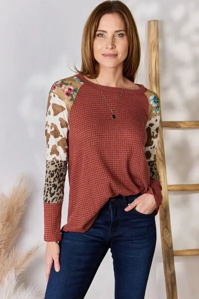 Leopard Waffle-Knit Shirt  (S - 3X)