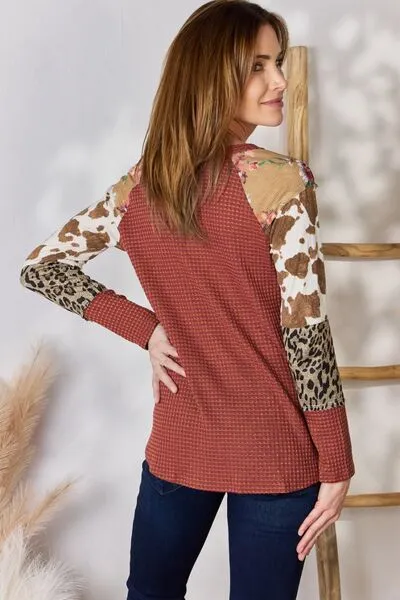 Leopard Waffle-Knit Shirt  (S - 3X)