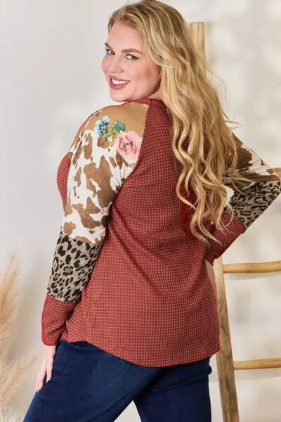 Leopard Waffle-Knit Shirt  (S - 3X)