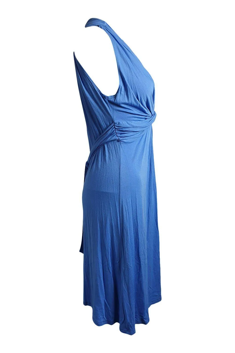 MAILLE DEMOISELLE Blue Twist Front Monroe Style Tie Back Dress (3)