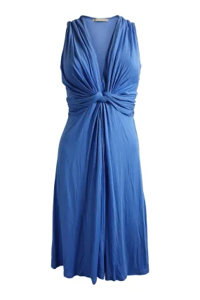 MAILLE DEMOISELLE Blue Twist Front Monroe Style Tie Back Dress (3)