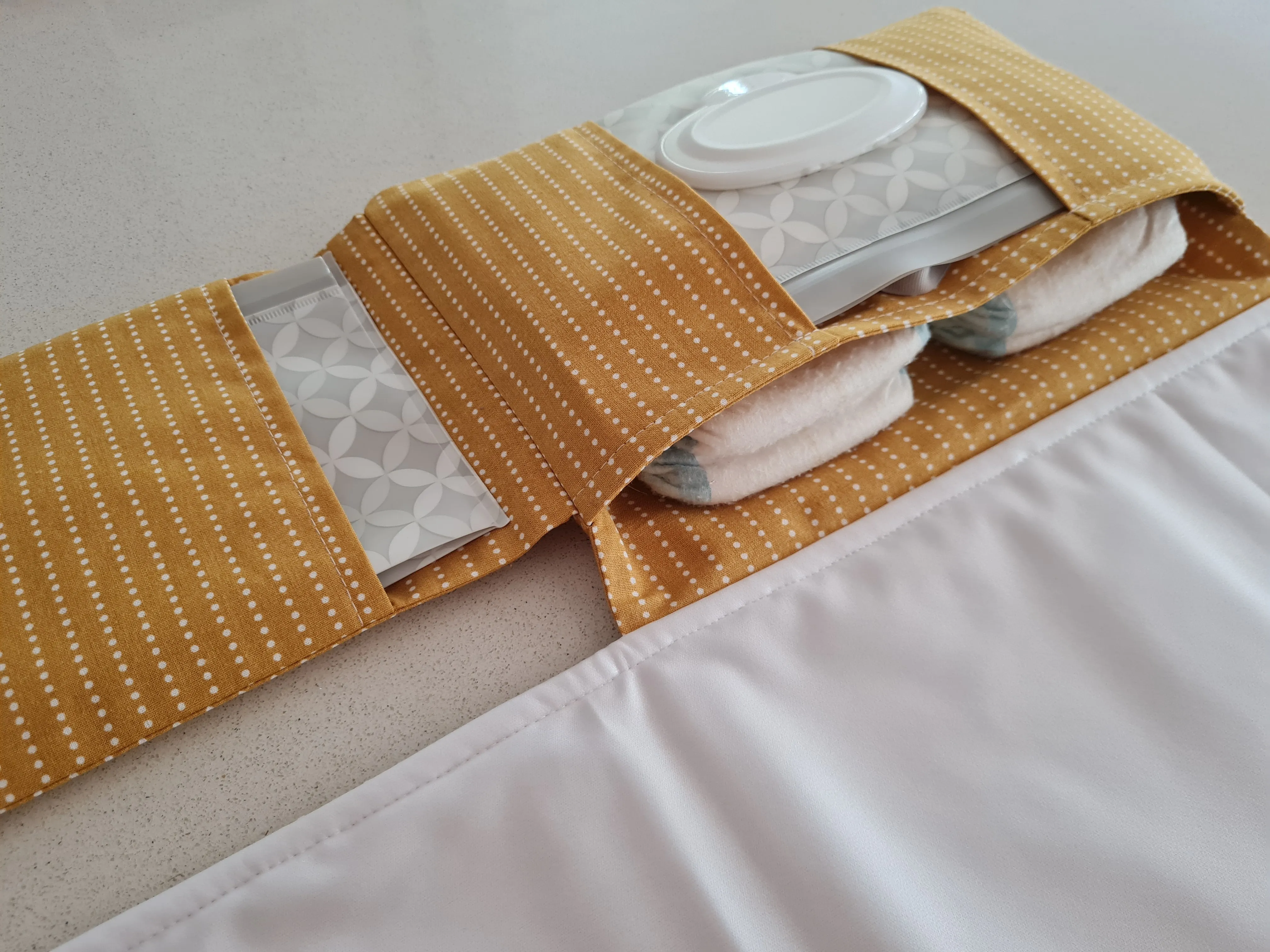 Mustards Stripes Nappy change mat clutch (Pre Order - Dispatches in 12 days)