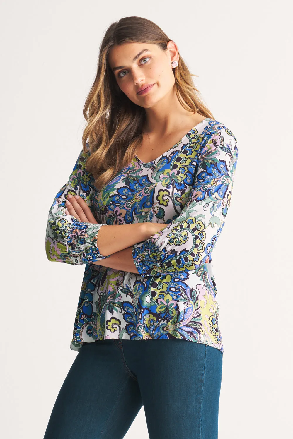 Print Jersey Top - Multi Paisley