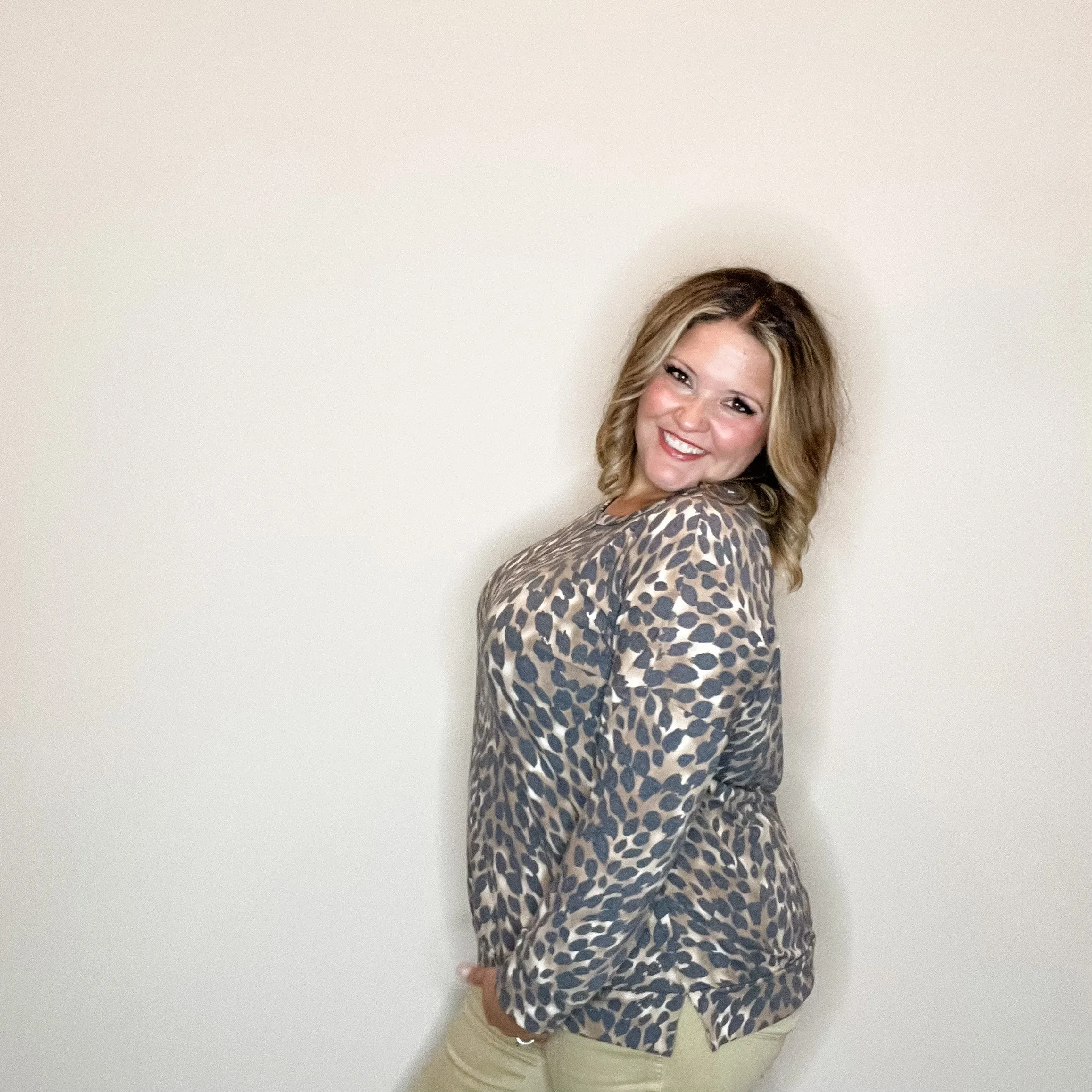 "Down With It" Animal Print Long Sleeve Weekender Style