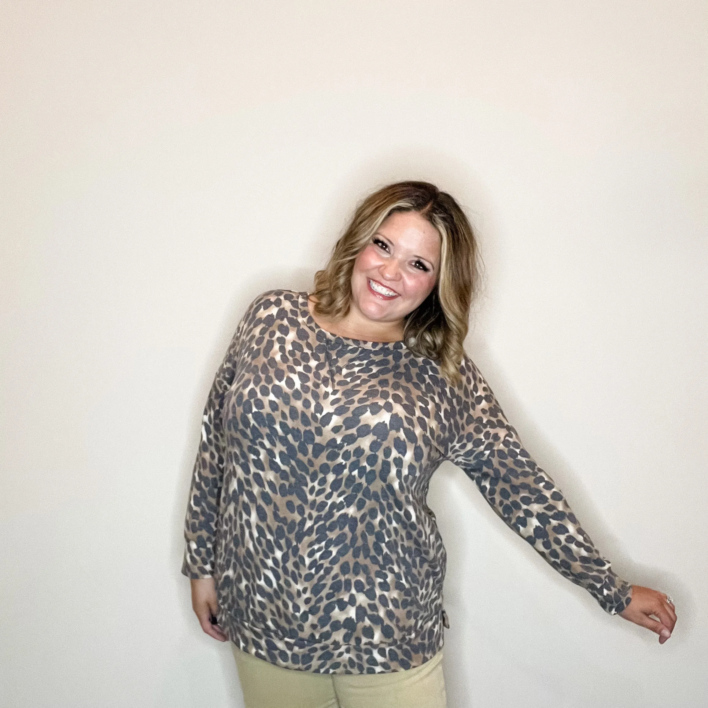 "Down With It" Animal Print Long Sleeve Weekender Style