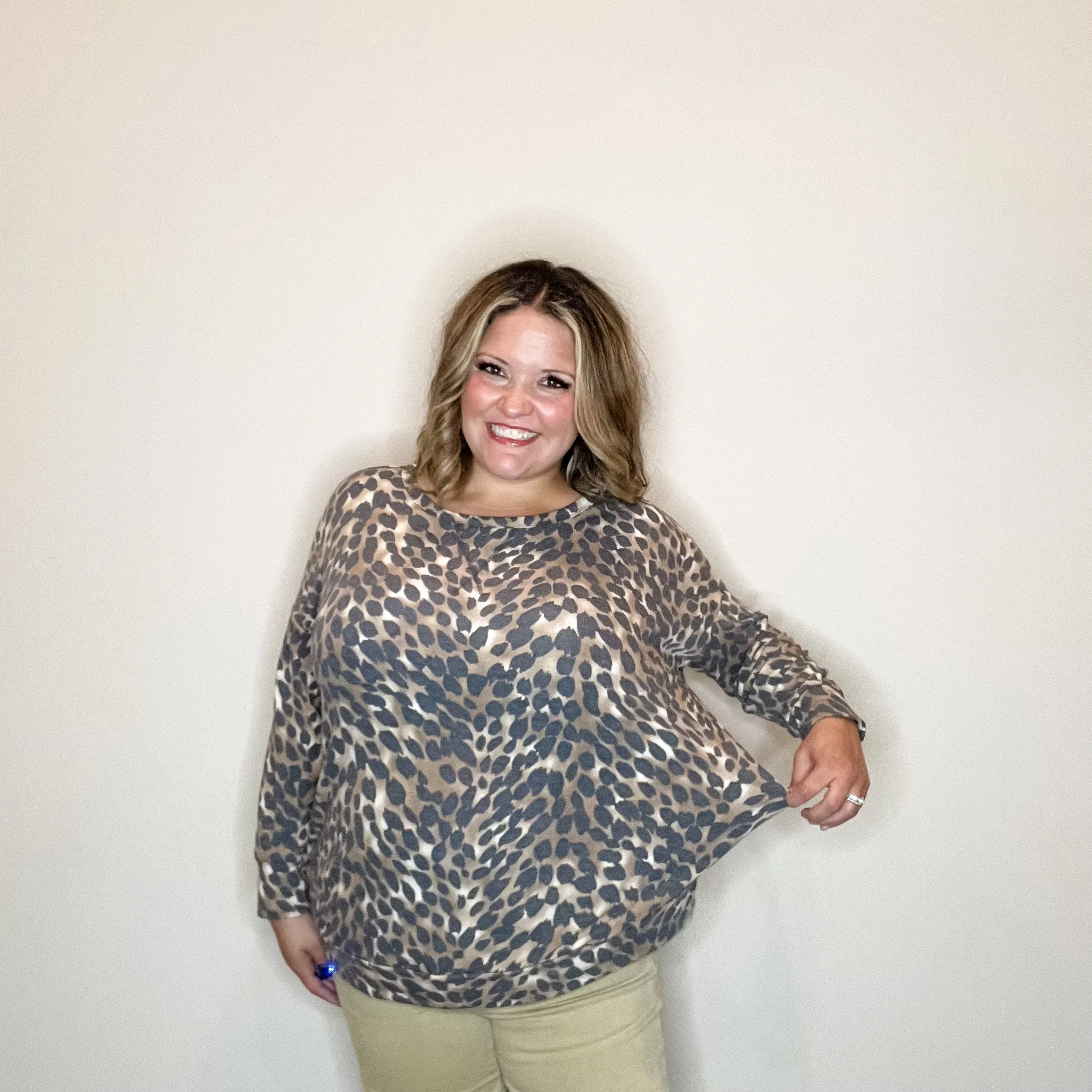 "Down With It" Animal Print Long Sleeve Weekender Style