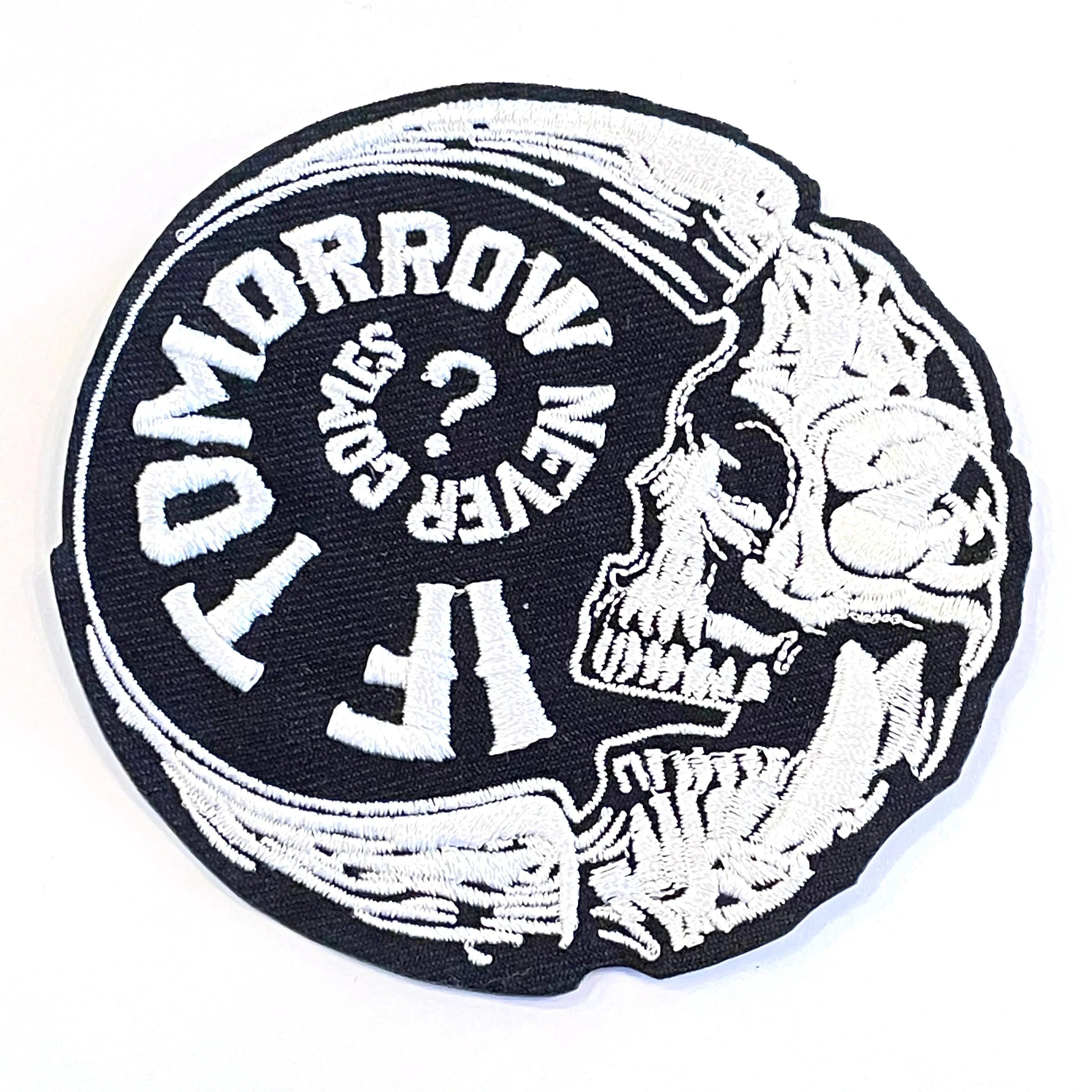 "If Tomorrow Never Comes" Skull Crescent Moon Patch