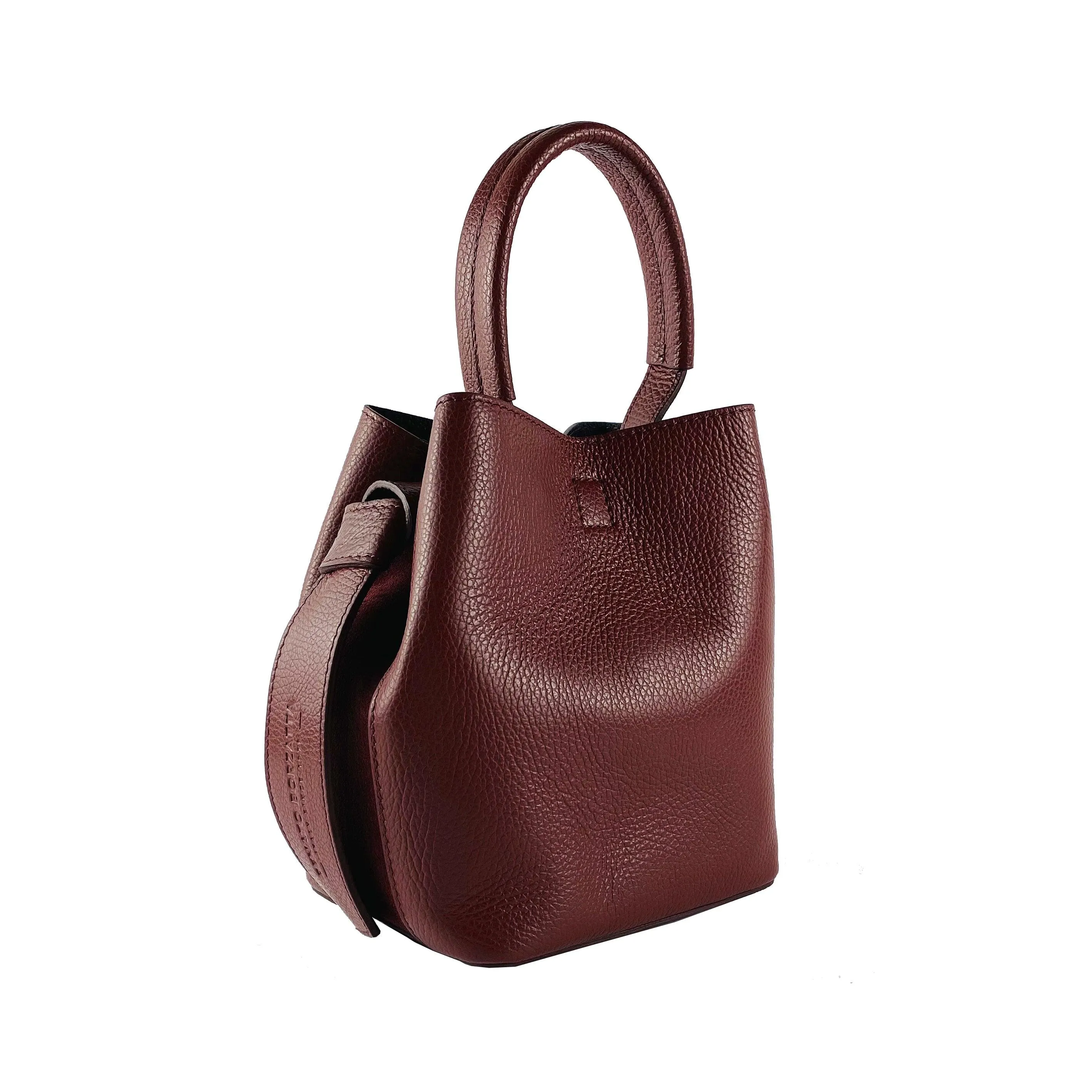 RB1006X | Bucket Bag with Shoulder Bag in Genuine Leather | 16 x 14 x 21 cm