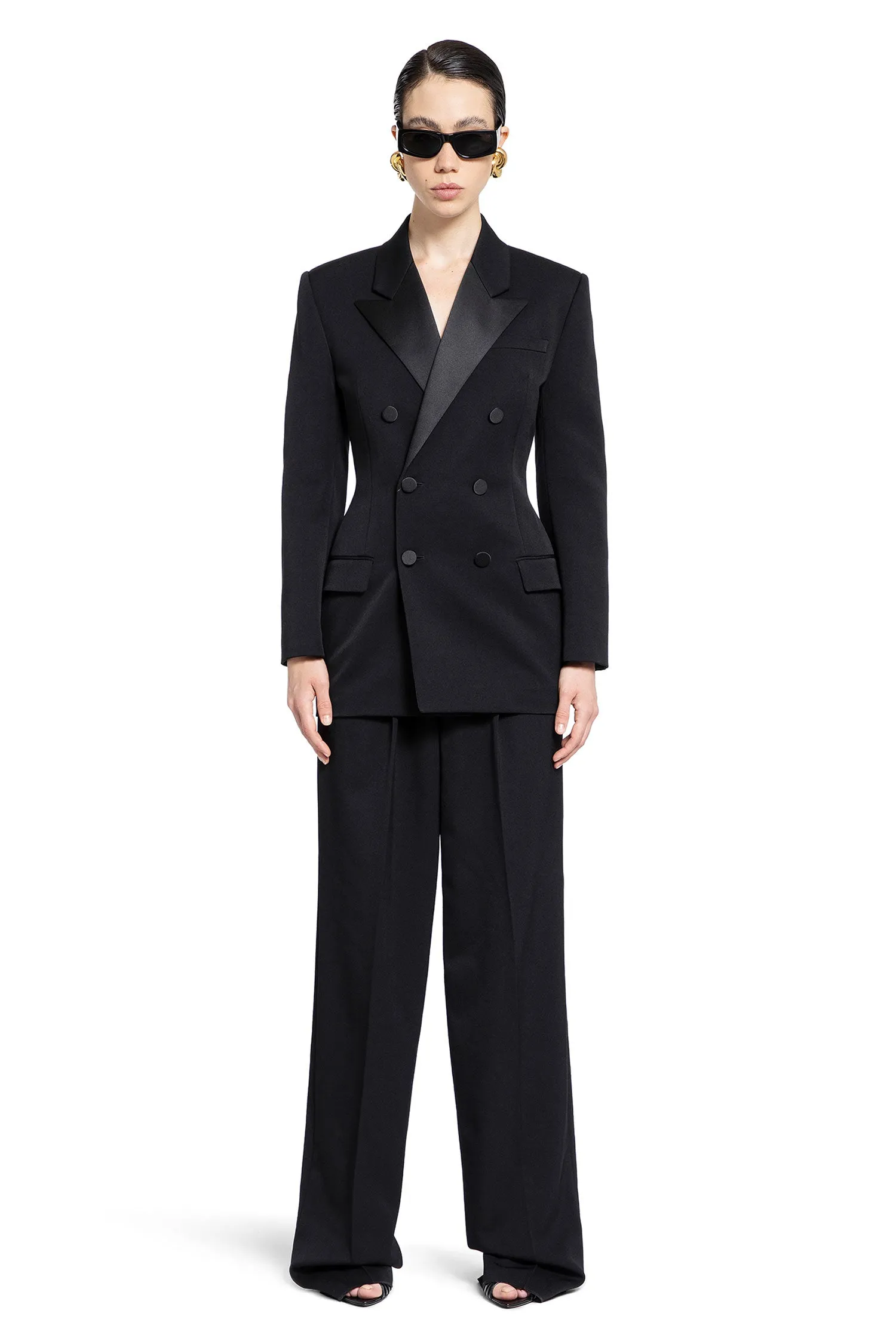 SAINT LAURENT WOMAN BLACK TROUSERS