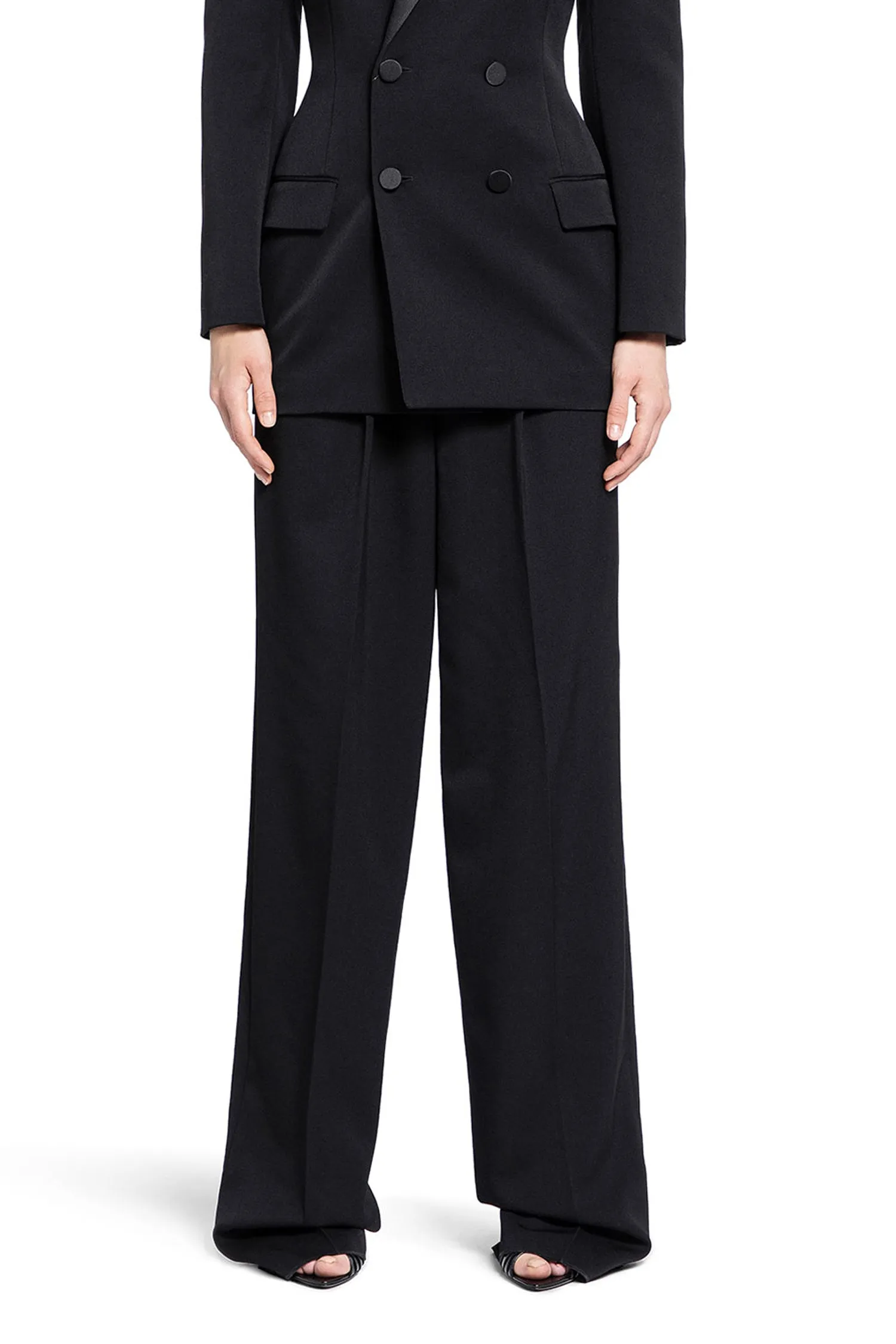 SAINT LAURENT WOMAN BLACK TROUSERS