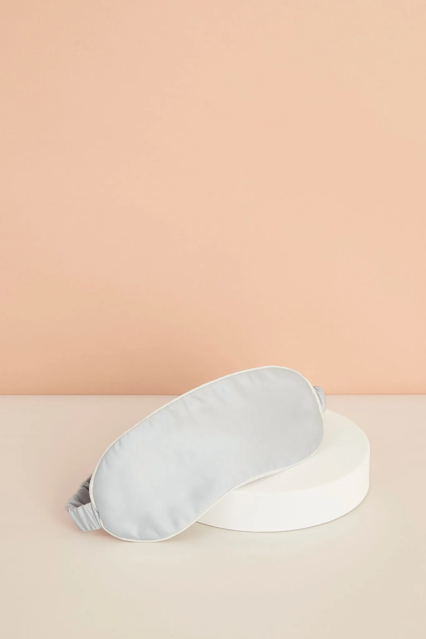 Satin Eye Mask - Eggshell Blue with White Piping