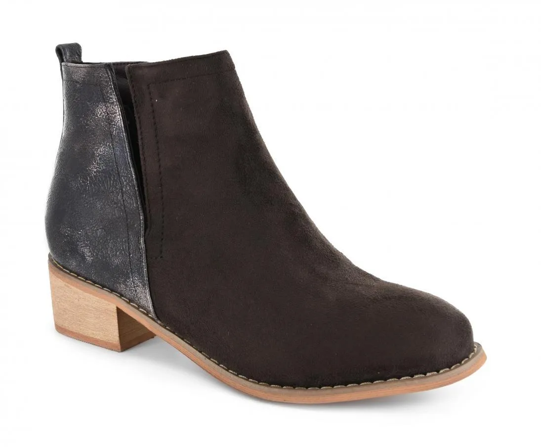 Shield Faux Suede Bootie