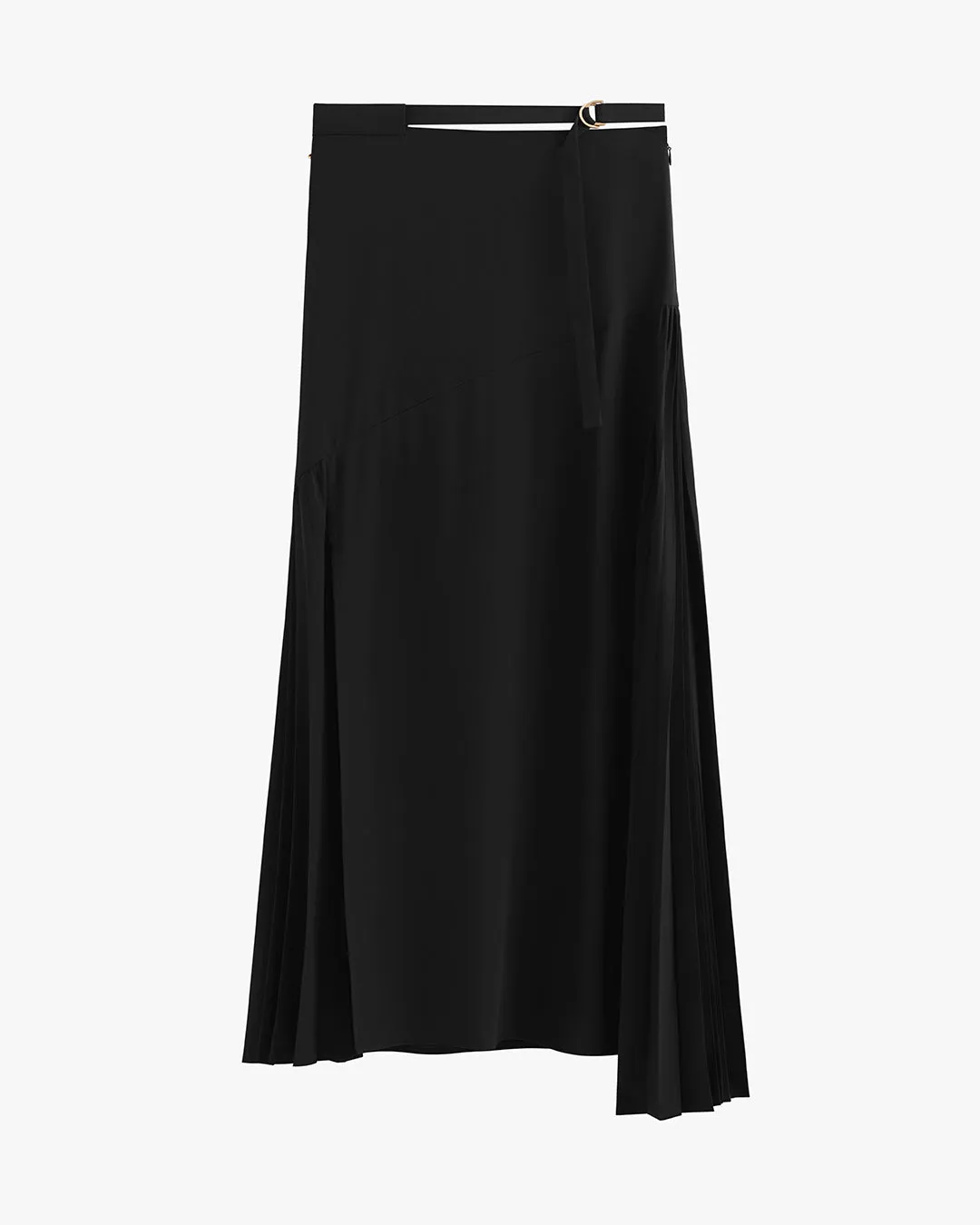 Silk Pleated Side Skirt