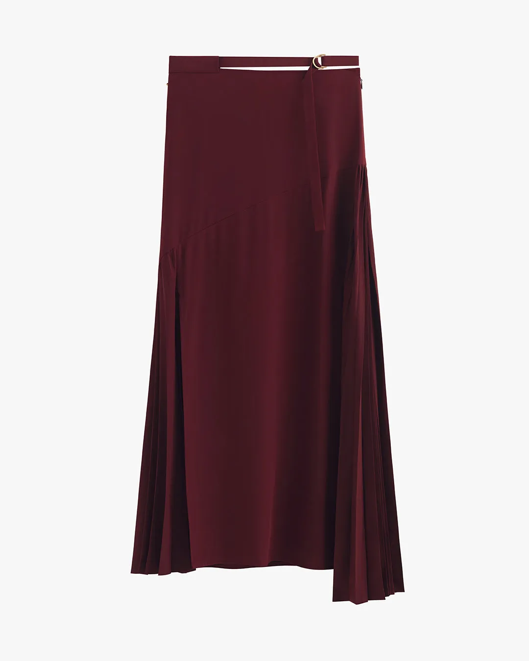 Silk Pleated Side Skirt