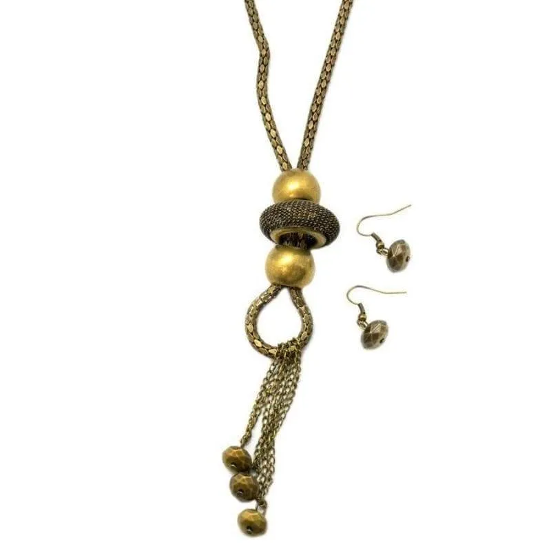 Sliding By Brass Necklace