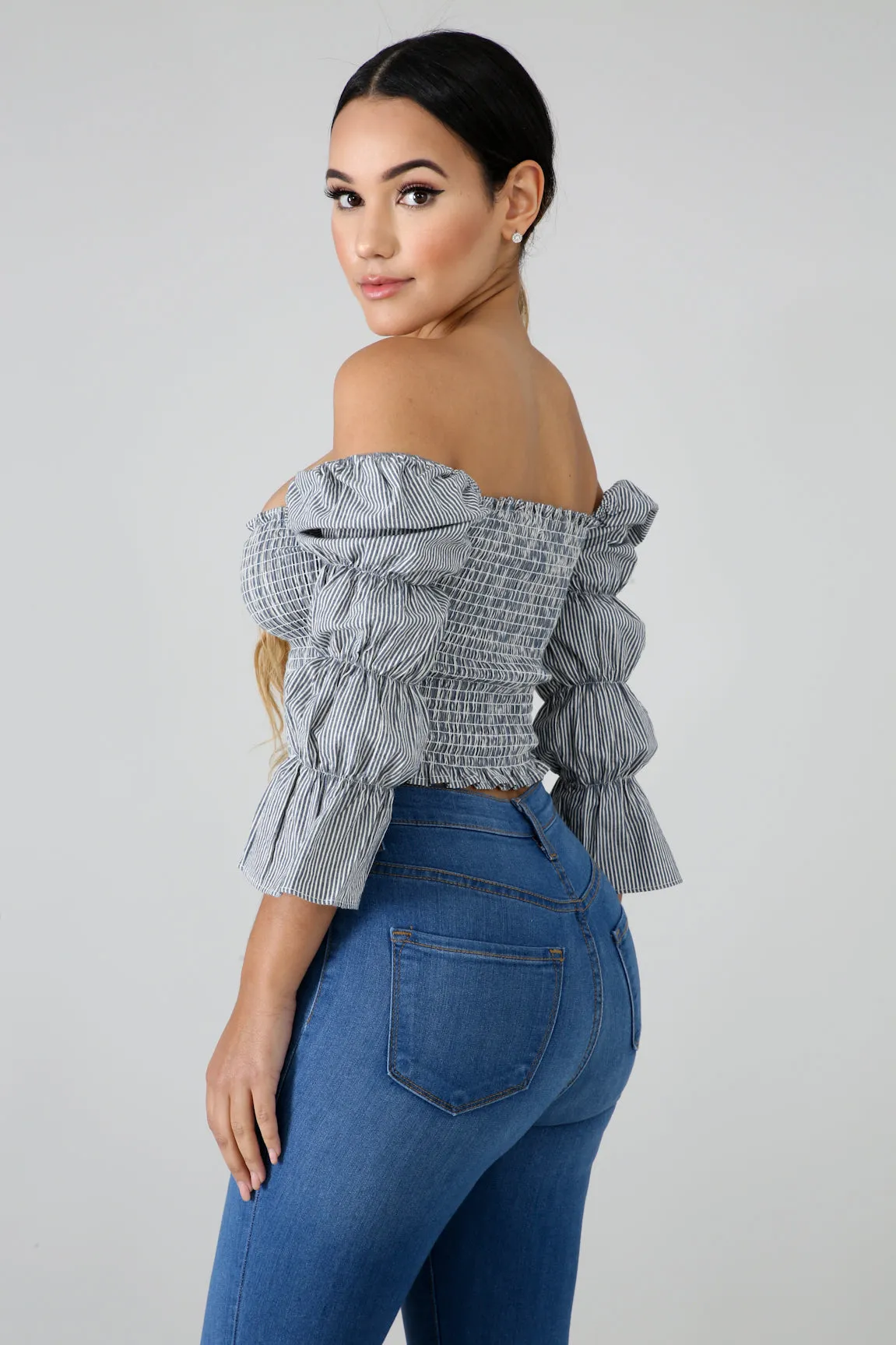 Smocked Crop Top Accordion Style