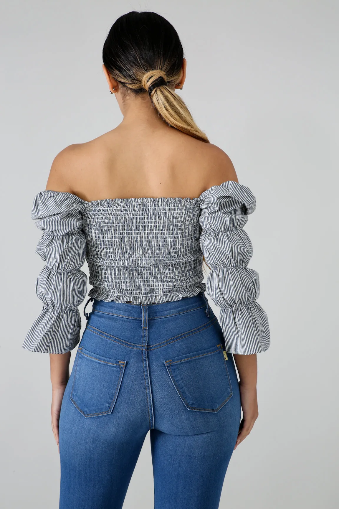 Smocked Crop Top Accordion Style