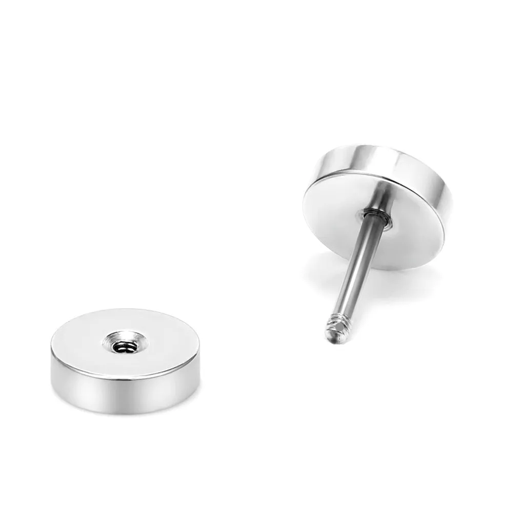 Stainless Steel Round Fake Plug - Silver