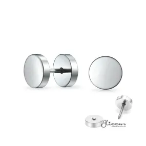 Stainless Steel Round Fake Plug - Silver