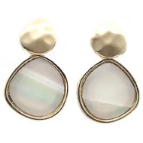 Unique Shape Mother Of Pearl Drop Earrings