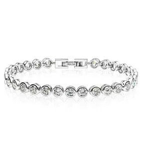 White Gold Plated Silver Moissanite Tennis Bracelet 7.2ct - 9.3ct