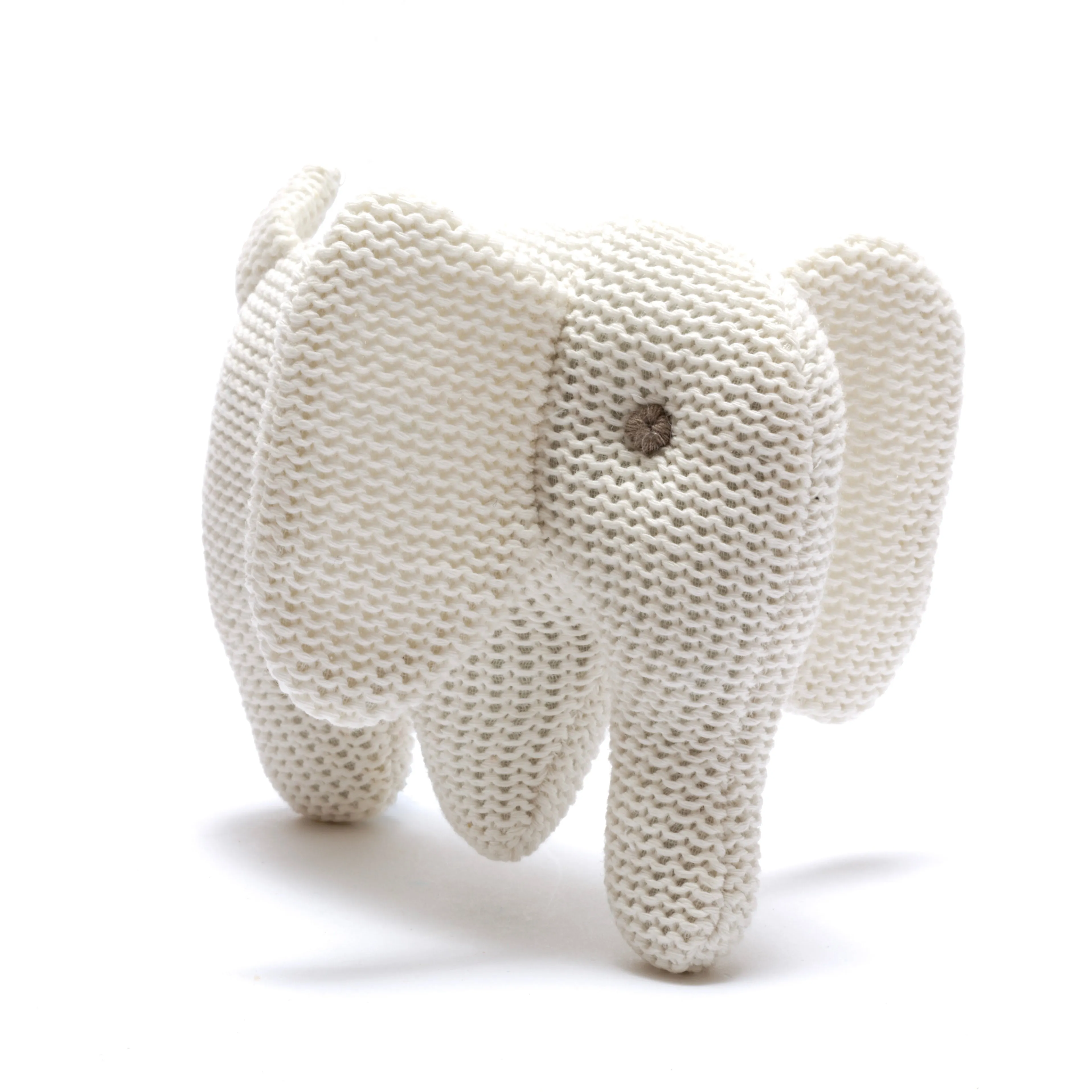 White Knitted Baby Elephant Rattle